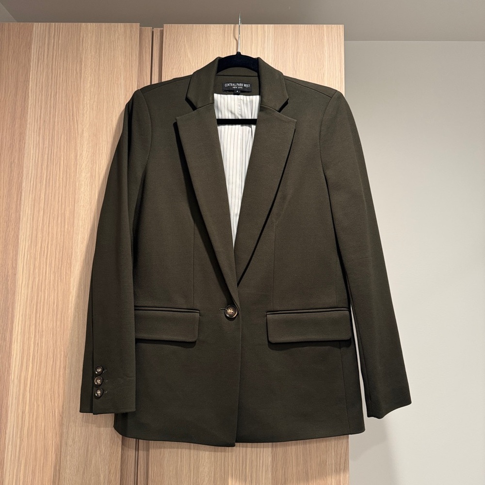 Central Park West Olive Green Blazer